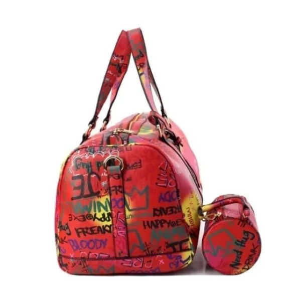Graffiti Print 2N1 Duffle Overnight Bag - Picture 5 of 9